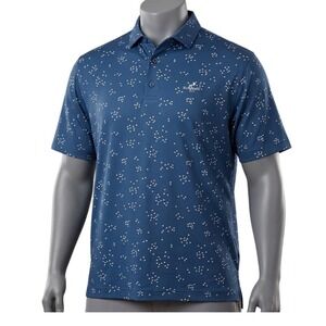 FootJoy Mens 2XL Blue Bird Print Kokopelli Performance Golf Polo Shirt 26210